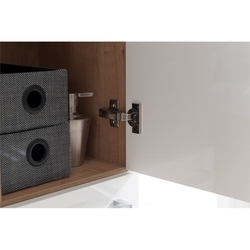MEREO Bino koupelnová skříňka závěsná, horní, levá,  bílá/dub (CN675)