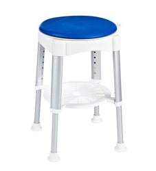Stolička otočná, nastavitelná výška, bílá/modrá