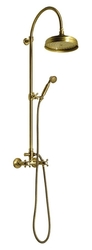 Reitano Rubinetteria  ANTEA sprchový sloup k napojení na baterii, hlavová a ruční sprcha, bronz (SET036)