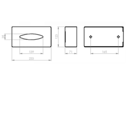 SAPHO Zásobník na papírové kapesníky závěsný, 23,3x7x12,3 cm, leštěný nerez (2308)