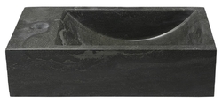 SAPHO BLOK kamenné umývátko 40x22cm, baterie vlevo, antracit (2401-38)