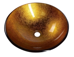 SAPHO AGO skleněné umyvadlo průměr 42 cm, zlatě oranžová (2501-19)