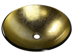 SAPHO SHAY skleněné umyvadlo průměr 42 cm, zlatá (2501-22)
