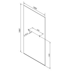 POLYSAN ARCHITEX LINE kalené čiré sklo, 1005x1997x8mm, otvory pro poličku (AL2236-D)