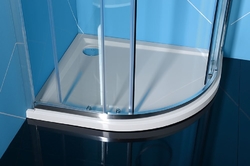 POLYSAN RENA L sprchová vanička z litého mramoru, čtvrtkruh 90x80x4cm, R550, levá, bílá (72890)
