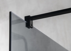 VARIO BLACK jednodílná zástěna k instalaci ke stěně, kouřové sklo, 1400 mm