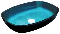 SAPHO KVAORE skleněné umyvadlo 54x11x39,5 cm, modrá (TY224)