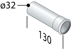 Prodlužovací trubka sifonu s přírubou 32/130mm, chrom