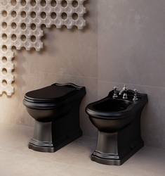KERASAN RETRO WC sedátko Soft Close, černá mat/chrom (108831)