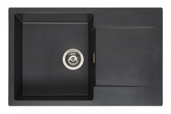 Granitový dřez s odkapem REGINOX MINI AMSTERDAM 760.0, barva Black metalic (silvery)