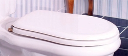 KERASAN RETRO WC sedátko, polyester, bílá/bronz (109301)