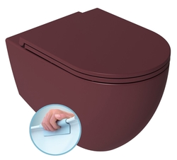 Isvea INFINITY závěsná WC mísa, Rimless, 36,5x53cm, maroon red (10NF02001-2R)