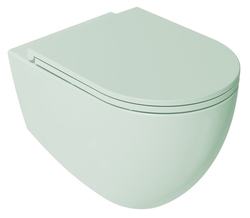 INFINITY závěsná WC mísa, Rimless, 36,5x53cm, zelená mint (10NF02001-2T)