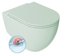 INFINITY závěsná WC mísa, Rimless, 36,5x53cm, zelená mint (10NF02001-2T)