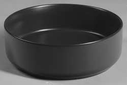 INFINITY ROUND keramické umyvadlo na desku, průměr 36x12 cm, černá mat