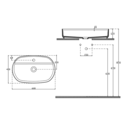 ISVEA INFINITY OVAL keramické umyvadlo na desku, 60x40 cm, bílá mat (10NF65060-2L)
