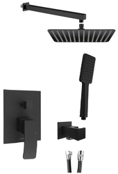GINKO podomítkový sprchový set s pákovou baterií, 2 výstupy, černá mat