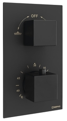 Sapho LATUS podomítková sprchová termostatická baterie, box, 2 výstupy, černá mat (1102-62B)