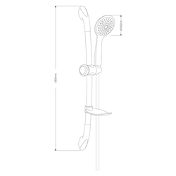 AQUALINE - TIANA sprchová souprava s mýdlenkou, posuvný držák, chrom (11446)
