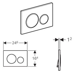 GEBERIT - GEBERIT SIGMA20 ovládací tlačítko, Easy-to clean/černá mat (115.882.16.1)