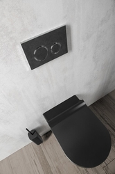 PURA závěsná WC mísa, Swirlflush, 55x36 cm, černá dual-mat