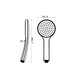 SAPHO - Ruční sprcha, průměr 102mm, ABS/chrom (1204-43)