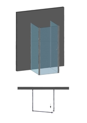 ARTTEC MOON B14 - Sprchový kout nástěnný clear 85 - 90 x 76,5 - 78 x 195 cm