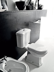 KERASAN RETRO WC mísa s nádržkou, spodní odpad, bílá-chrom (WCSET15-RETRO-SO)