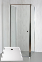 ARTTEC Sprchový kout nástěnný jednokřídlý MOON B 4 čiré sklo 90 x 90 x 198 cm s vaničkou z litého mramoru POLARIS