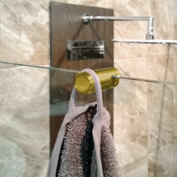SAPHO Závěsný háček na sprchovou zástěnu, zlato mat (1301-08GB)