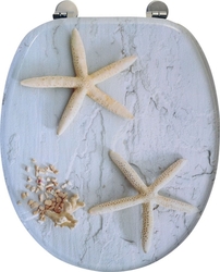 AQUALINE FUNNY WC sedátko s potiskem mořská hvězda, MDF, bílá (HY1185)