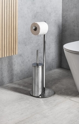 GEDY CIRCE stojan s držákem na toaletní papír a WC štětkou, kulatý, chrom (143213)