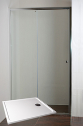ARTTEC Posuvné sprchové dveře do niky ONYX 116 - 121 cm čiré sklo s vaničkou z litého mramoru POLARIS 120 x 80 cm