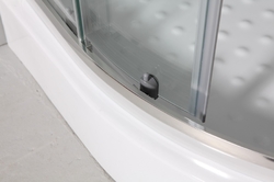 Sprchový asymetrický kout s vaničkou IBIZA II, Provedení - Levé (SX), Barva rámu zástěny - Hliník chrom, Výplň - Čiré bezpečnostní sklo - 5 mm, Šíře - 100 cm, Hloubka - 80 cm