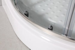 Sprchový asymetrický kout s vaničkou IBIZA II, Provedení - Pravé (DX), Barva rámu zástěny - Hliník chrom, Výplň - Čiré bezpečnostní sklo - 5 mm, Šíře - 100 cm, Hloubka - 80 cm