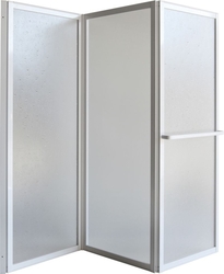 Vanová zástěna KARINA, Barva rámu zástěny - Hliník bílý, Provedení - Univerzální, Výplň - Polystyrol 2,2 mm (acrilico), Šíře - 145 cm