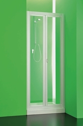 Sprchová zástěna DOMINO, Výška - 185 cm, Barva rámu zástěny - Plast bílý, Provedení - Univerzální, Výplň - Polystyrol 2,2 mm (acrilico), Šíře - 95 cm