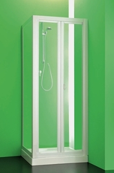Sprchová zástěna DOMINO, Výška - 185 cm, Barva rámu zástěny - Plast bílý, Provedení - Univerzální, Výplň - Polystyrol 2,2 mm (acrilico), Šíře - 100 cm