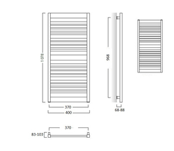 Instalprojekt Koupelnový radiátor FRAME SLIM, Rozměr  - 400 x 1078 mm, výkon 418 W, Barva - C31 černá matná (RADFRAS401131)
