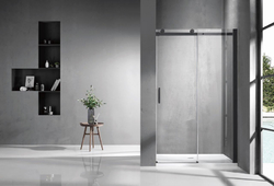 Sprchové dveře HOPA BELVER BLACK, Provedení - Univerzální, Výplň - Čiré bezpečnostní sklo - 8 mm, Barva rámu zástěny - Hliník - černá barva, Šíře - 150 cm