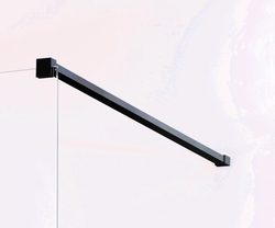 Walk-in sprchový kout LAGOS BLACK, Barva rámu zástěny - Hliník - černá barva, Šíře - 80 cm