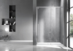 Sprchové dveře ADRA, Provedení - Levé (SX), Barva rámu zástěny - Leštěný hliník, Výplň - Čiré bezpečnostní sklo - 8 mm, Šíře - 150 cm