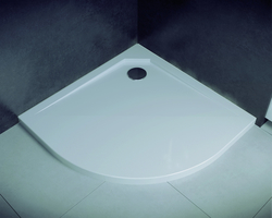 Čtvrtkruhová sprchová vanička ASCO, Provedení - Univerzální, Šíře - 90 cm, Hloubka - 90 cm, Výška - 3,5 cm