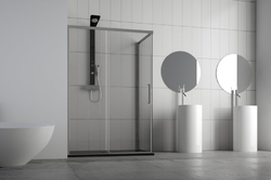 Sprchové dveře HOPA URBAN ESSENCE N1FS, Provedení - Levé (SX), Výplň - Čiré bezpečnostní sklo - 6 mm, Barva rámu zástěny - Ossidato - matný hliník, Šíře - 100 cm