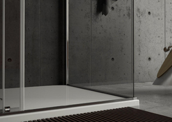 Sprchové dveře HOPA URBAN ESSENCE N1FS, Provedení - Levé (SX), Výplň - Čiré bezpečnostní sklo - 6 mm, Barva rámu zástěny - Ossidato - matný hliník, Šíře - 150 cm
