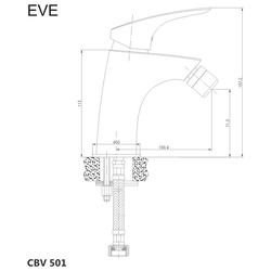 MEREO - Bidetová baterie, Eve, bez výpusti, chrom (CBV501)