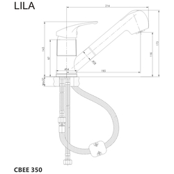 MEREO Dřezová stojánková baterie, Lila, s výsuvnou sprchou, chrom (CBEE350)