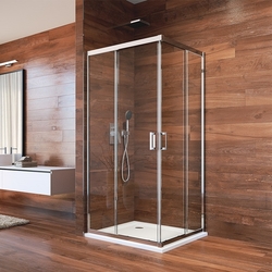 Sprchový kout, LIMA, čtverec, 120 cm, chrom ALU, sklo Čiré