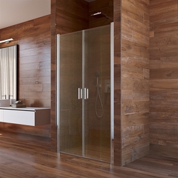 MEREO Sprchové dveře, Lima, dvoukřídlé, lítací, 90x190 cm, chrom ALU, sklo Point (CK80522K)