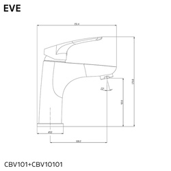 MEREO Umyvadlová stojánková baterie, Eve, bez výpusti, chrom (CBV10101)